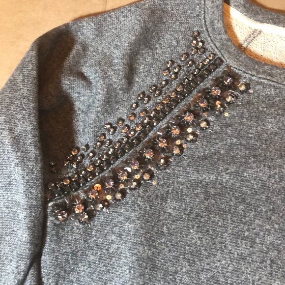 J. Crew Collection Embellished Raglan Sweatshirt. - Picture 8 of 9
